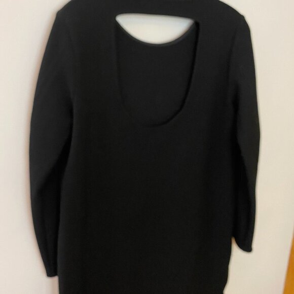 Zara Black Open Back Long Sleeve Shift Dress - Picture 6 of 9